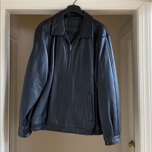 LT Black Croft & Barrow Genuine Leather Jacket